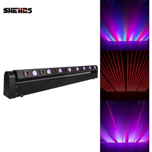 8 Eyes Moving Head 8x500mW Red Laser + 8x9W RGB Beam Light Point Control Mode Motor Scanning System DJ Disco Party Dance Floor