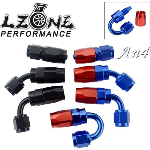 LZONE - 4 AN AN-4 Aluminum Straight 45 Degree 90 Degree Swivel Hose End Fitting Adapter Oil Fuel Line