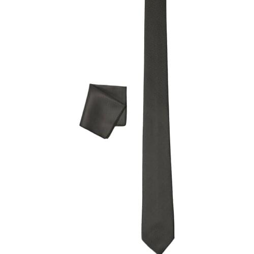 Mens Black Nano Tie-Handkerchief Set Black Neck Ties For Men Casual Suits Solid Tie Gravatas Skinny Mens Neckties Slim Men Ties