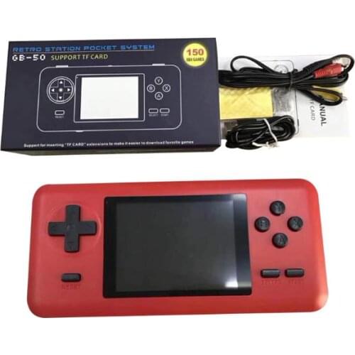 New GB50 mini FC red and white handheld 8 bit game console built in 150 games support TF card