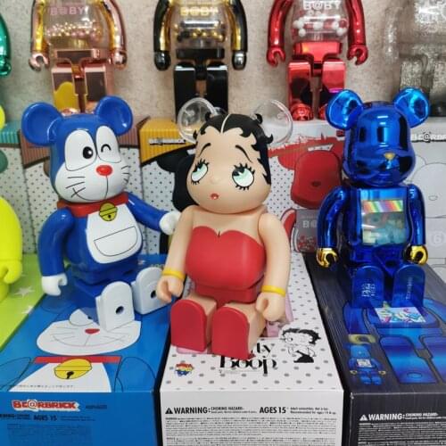 New 11inch Betty and Marbling Bear@Bricklys Blocks Shop Decoration Kaw PVC Action Model Figures Children Gifts Collectible Toys