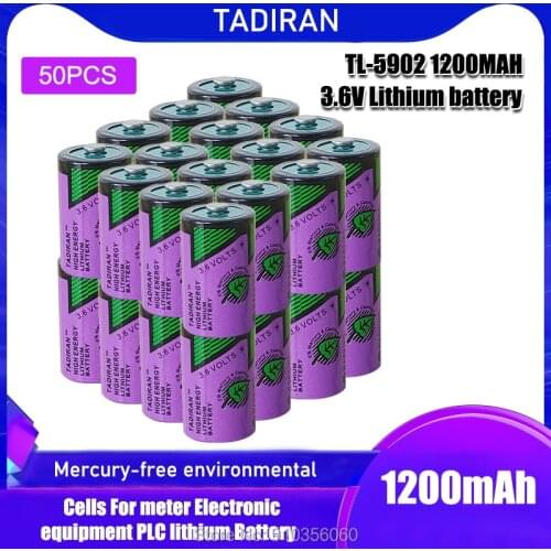 50pcs 3.6V FOR TADIRAN ER14250 TL-5902 1/2AA primary battery Cells for meter Electronic equipment PLC lithium battery