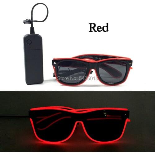 Holiday DIY Decorations EL Wire Glasses Light Up Party Glasses 10 Colors Optional Flashing Sunglass for Unisex with DC-3V Driver