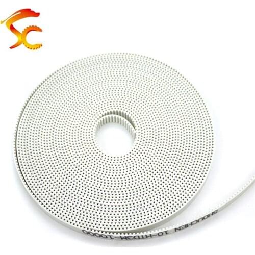 10Meters HTD 3M 10mm timing belt Width 10mm Polyurethane with steel core PU HTD3M Open belt Color White for Engraving Laser CNC