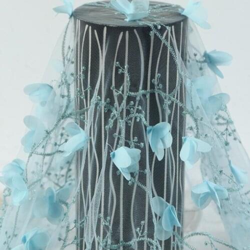 3d Branches embroidered fabric