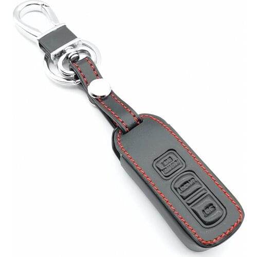 High Quality Motorcycle Cover Leather Key Case For Honda Scoopy Vario Monkey PCX 125 150 153 2018 2019 3 Buttons Smart Key Case