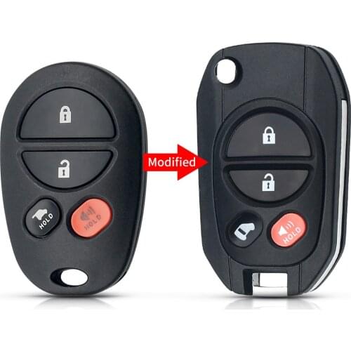 Replacement Remote Car Key Shell Modified Flip 3 Buttns Fob TOY43 Case For Toyota Tacoma HIGHLANDER SEQUOIA Sienna Tundra