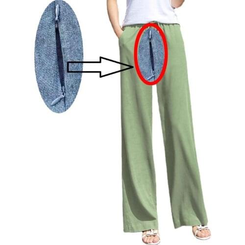 Spring Summer Outdoor Sex Wide Leg Pants Zipper Open Crotch Trousers For Women Couples Lovers Date Sexy Clothing Exotic Apparel