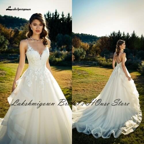 Princess Women Country Wedding Dress 2022 Vestaglia Sposa Bridal Robe Civil Wedding Gowns Ruffles Long Train Open Back