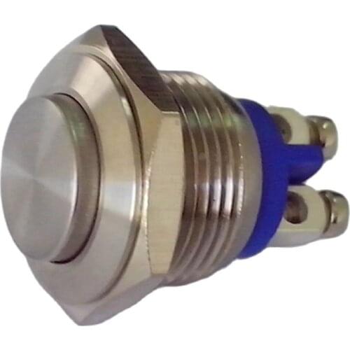 10 Pieces 19mm pushbutton switch momentary 1NO stainless steel with screw/ pin terminal