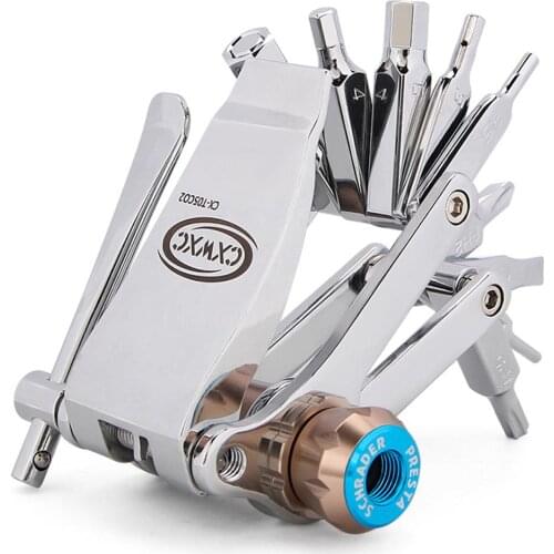 16 in 1 Multi-functional MTB Bicycle Repair Tool Set Chrome Steel Mini Bike Tool Kit herramienta de Herramienta de combinación