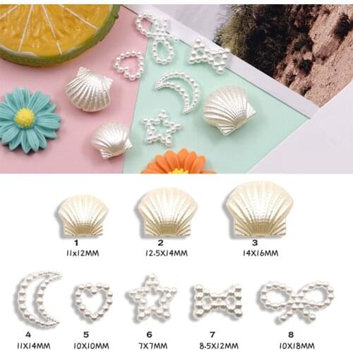 20pcs Charm White Shell Pearl 3D Nail Art Decorations Fashion Jewelry DIY Ornament Manicure Design Accessories