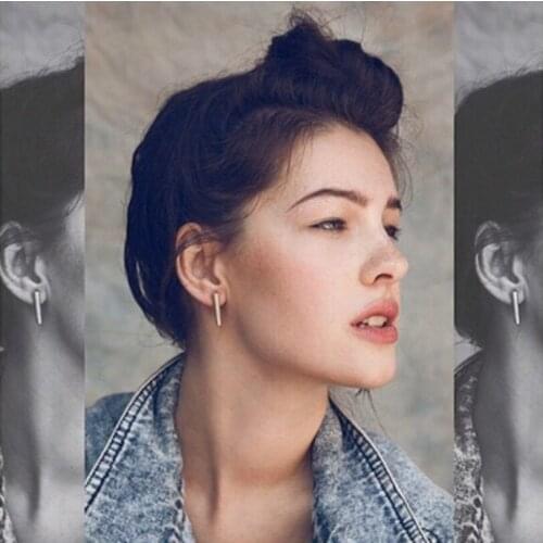 2016 Korean Fashion Personality Square Earrings Short Wooden Stick Female Geometric Statement Earrings Wholesale