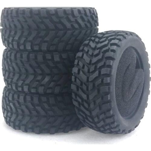 4Pcs 75mm Rubber Rally Climbing Car Off-road Wheel Rim and Tires Hex For MN99S HSP HPI Wltoys 144001 MN90 RC Car
