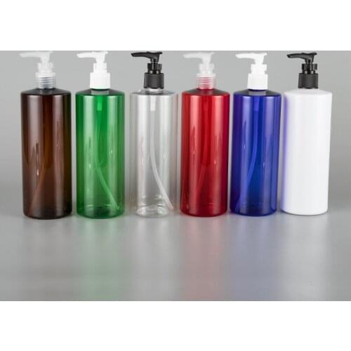 500ML X 20 Lotion Pump Bottles White Clear Cosmetic Container Liquid Soap Dispenser Refillable Shampoo Shower Gel Empty Bottles