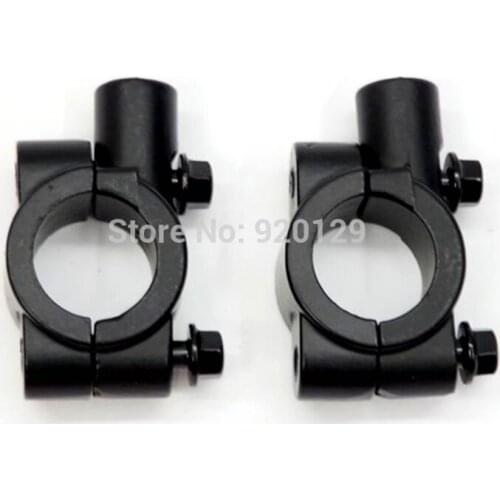 7/8" 22mm Black Motorcycle Handlebar Side Mirror Clamp Mount Bracket 8mm Aluminum for Honda Yamaha Suzuki Kawasaki Universal