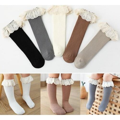 0-8 Years New Baby Girls Long Socks Kids Knee Lengths Soft Cotton Baby Kids Knee High Sock