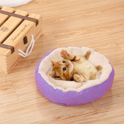 Breathable Round Soft Pet Cat bed House Cat Litter Dog mat Pet Cat sofa Cushion cover Small Medium Dog Puppy Bed Animal Lazy Bed