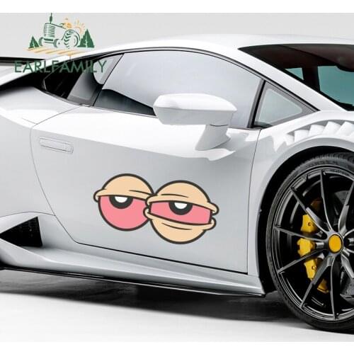EARLFAMILY 43cm x 22cm Cartoon Car Body Sticker for Peek Eyes Fine Decal JDM Car Accessories Graphics Waterproof Car Stickers
