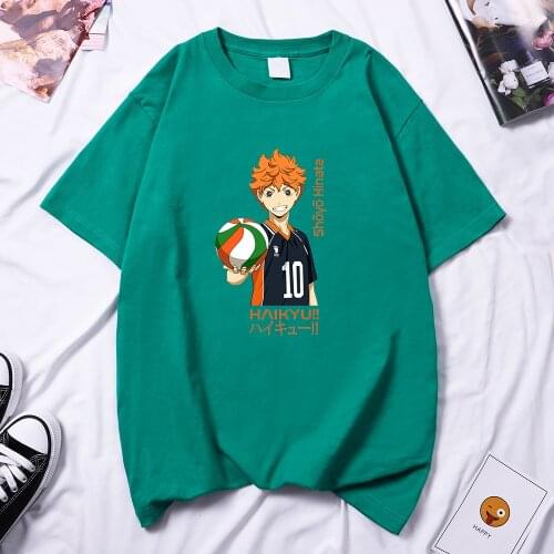Hinata Shoyo Haikyuu Cartoon Print Short Sleeve Tops For Girls 2021 Summer T Shirt Hip Hop Loose T-Shirt Brand Woman Tee Shirt