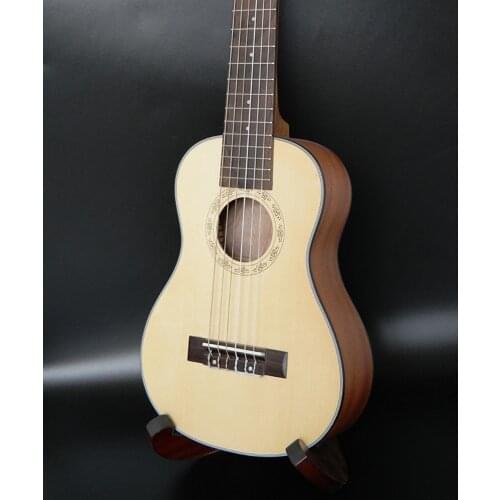 28"Baritone guitalele spruce 6 Strings Ukulele Uke Hawaii lele mini small travel acoustic guitar Free Shipping