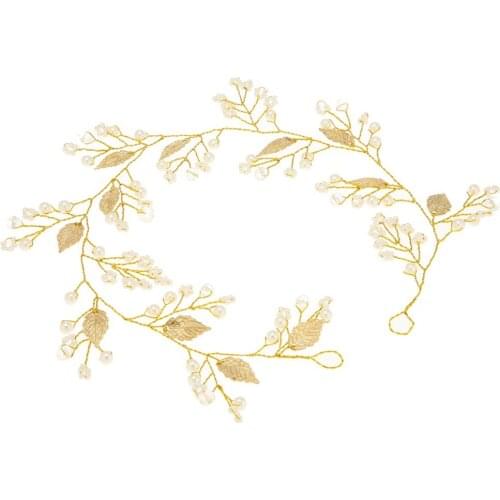 Princess Headdress Headpiece Goddness Greek Leaf Bridal Resin Pearl Beaded Hair Accessories Jewelry Wedding Headbands