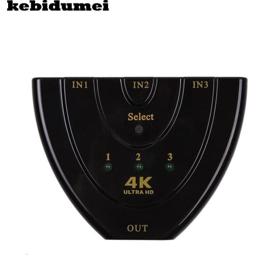 Kebidumei High Quality 4K*2K 3in 1out HDMI-compatible Hub Switch Splitter TV Switcher Ultra HD for HDTV PC For PS3