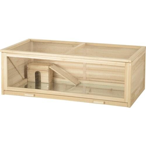 Rodent Cage 110x58x38cm Rabbit Hutch Wood Glass Hamster Rat Tray House for Guinea Pigs Hamster Small Animal House Pets Outdoor