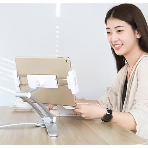 Tablet Bracket Kitchen Tabletop Tablet Holder for Ipad Pro Adjustable 360 Degrees Rotating Wall Mounted Stand for Huawei Ipad