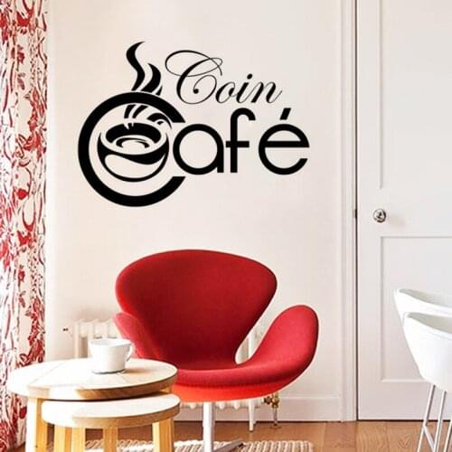 KUCADA cafe kitchen wall sticker for home decoration mural art decal diy black removable wallpaper WP1483