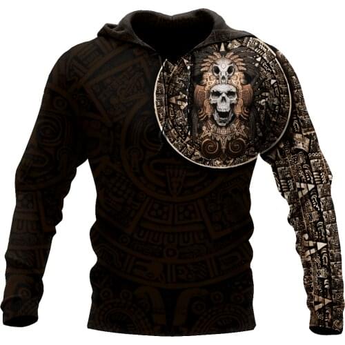 Aztec Mayan Tattoo 3D Print Jacket Men/Women Harajuku Hoodie Unisex Casual Gothic Streetwear Sweatshirt Pullover Sudaderas AZ056