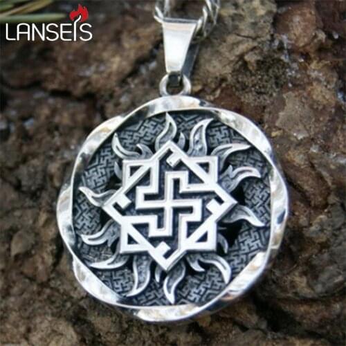 Lanseis10pc Valkyrie Pendant Pagan Amulet Slavic symbol warrior talisman pendant norse Occult jewelry Germanic men necklace