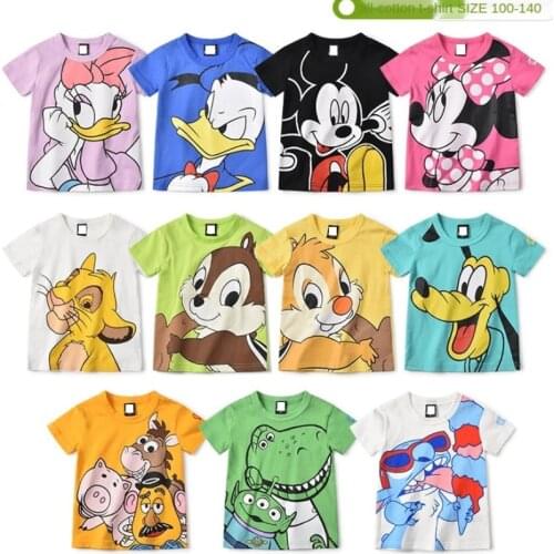 Summer Boys and Girls Cartoon T-shirts Small and Medium-sized Childrens Short-sleeved Shirt Cotton Thin Childrens Clothing3-8y