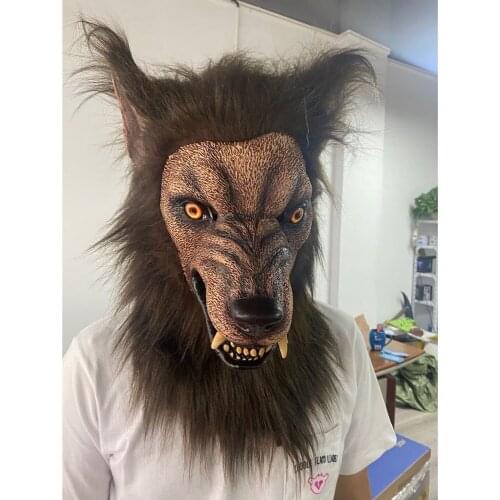 Werewolf Mask Hairy Wolf Latex Made Full Face Masks Halloween Party Costume Furry Monster COS Props