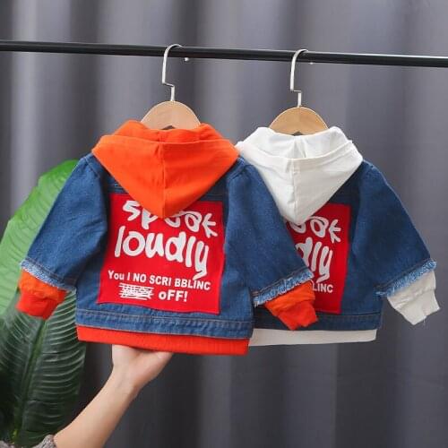 FashionChildren Denim Jacket Coat 2021 New Autumn Kids Fashion Patch Outerwear Baby Boy Girl Patchwork Coat Causal Top Outwear
