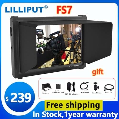 LILLITUT FS7 Monitor 3G SDI 4K HDMI DSLR Monitor 7 Cal LCD IPS Full HD 1920x1200 przenośny na kamerze Monitor zewnętrzny do kame