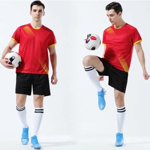 Men football training jersey suit short sleeve custom soccer jersey team club high quality Sublimated adult Sports Clothes