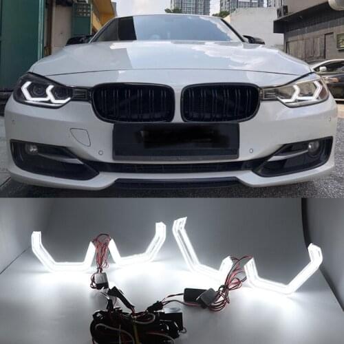White Crystal Angel Eyes Kits ICONIC M4 Style day light DRL for BMW 2 series M235i 220i 228i 218i M240i 230i 225i 2014-2018