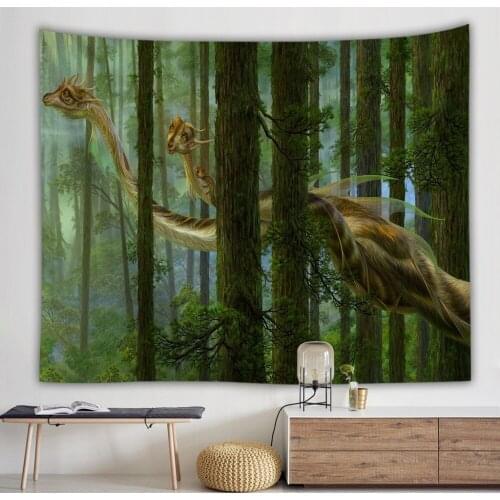 Dorm room forest dragon tapestry wall hanging lama tenture murale indienne boho home decor large wall carpet