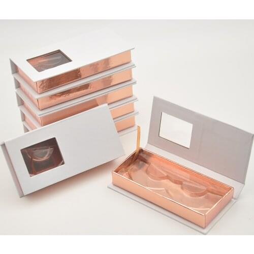 Wholesale Eyelashes Box Package Lashes Box Case Packaging Custom Faux Cils Mink Eyelash Strip White Storage Cases Bulk Vendors