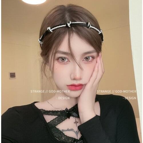 New French pearl knot hairband pressure hairband Fairy temperament hair accessories retro fine hairpin headband