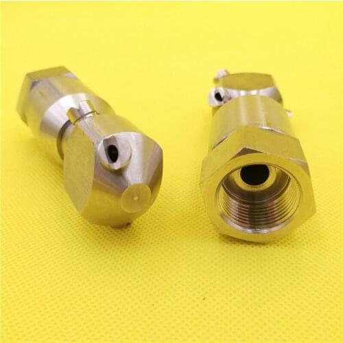 Bottle cleaning spray nozzle flat fan spray head tank washing 360 degree rotaring stainless steel spray jet