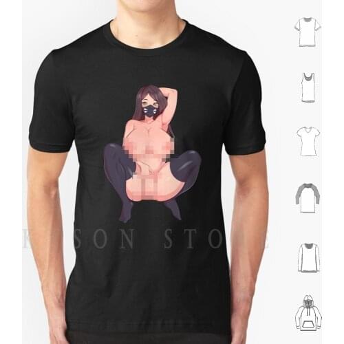Sexy Futa Anime Cock Out Mask T Shirt Men Cotton Sissy Bimbo Kink Anime Hentai Ecchi Lewd Girls Dick Cock Fem