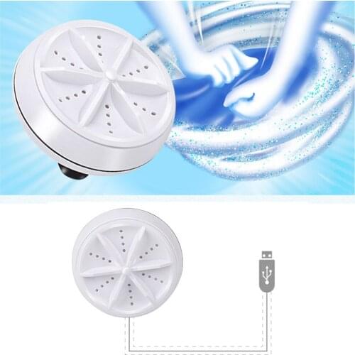 Ultrasonic Turbo Washing Machine USB Cable Portable Clothing Cleaning Home Travel Washer Turbo Bubble Rotating Mini Wash Machine