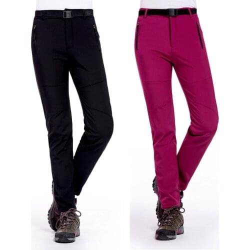 Women Softshell Pants Thick Warm Fleece Fishing Outdoor Sports Camping Hiking Skiing Trousers Waterproof Windproof Pants