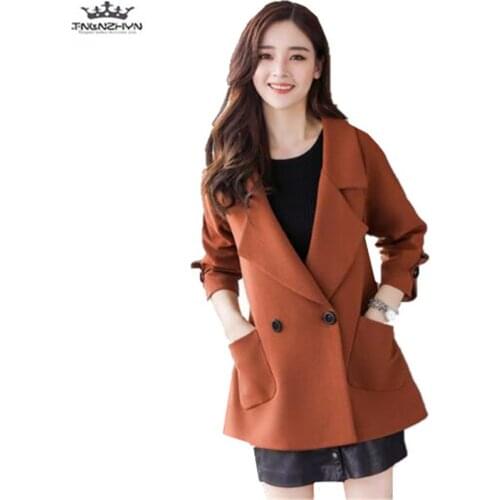 Tnlnzhyn 2019 Spring Autumn Women Windbreaker Coat Women Solid Double breasted Trench Coat Fashion Short Outerwear Y980