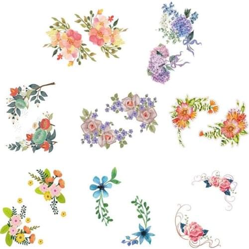1Pcs Elegant Flower Refrigerator Stickers Home Decor Wall Furniture Toilet Stickers 8 Colors Removable Self Adhesive Wall Sticke