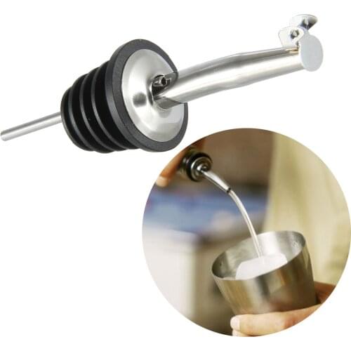 1pc Liquor Spirit Pourer Flow Wine Olive Oil Pour Spout Stainless Steel Dispenser Bottle Stopper Barware Bar Tool