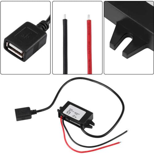 1pc Black 12 V/24V To 5 V Converter Inverter 15W Voltage USB Adapter Low Heat 3A USB Converter Step Down Module Car Accessories