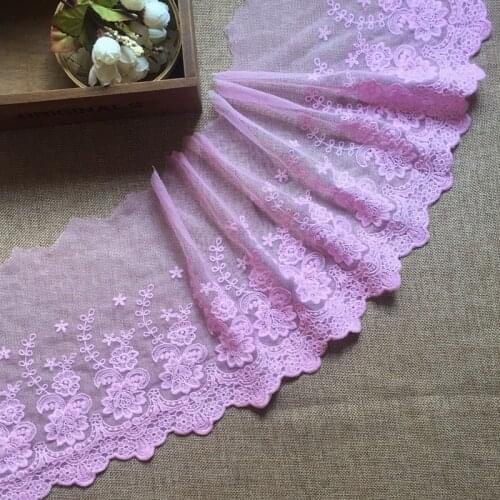 1 Yards 91cm Embroidery Lace Fabric Trim 19cm Ribbons Pink Lace Ribbon Sewing Accessories Trimmings Guipure Crafts dentelle P14